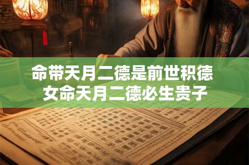 详细阅读:命带天月二德是前世积德 女命天月二德必生贵子 命带天月二德是前世积德 女命天月二德必生贵子