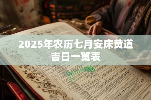 2025年农历七月安床黄道吉日一览表