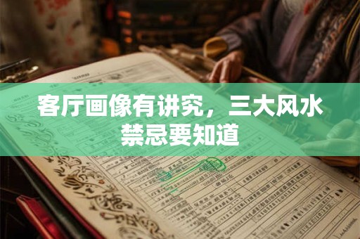 客厅画像有讲究，三大风水禁忌要知道