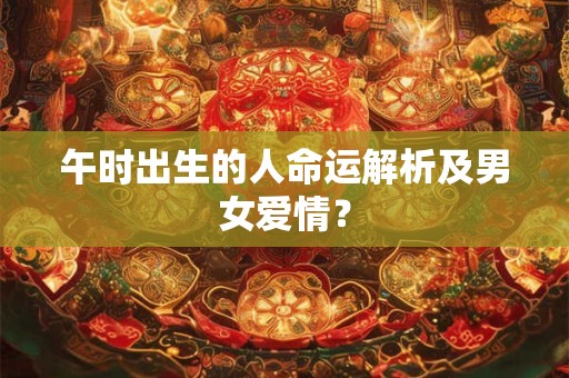 午时出生的人命运解析及男女爱情？