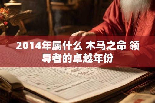 2014年属什么 木马之命 领导者的卓越年份