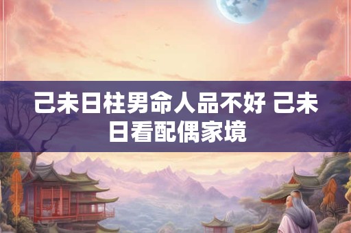 己未日柱男命人品不好 己未日看配偶家境