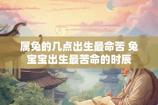 属兔的几点出生最命苦 兔宝宝出生最苦命的时辰