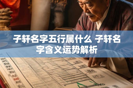 子轩名字五行属什么 子轩名字含义运势解析