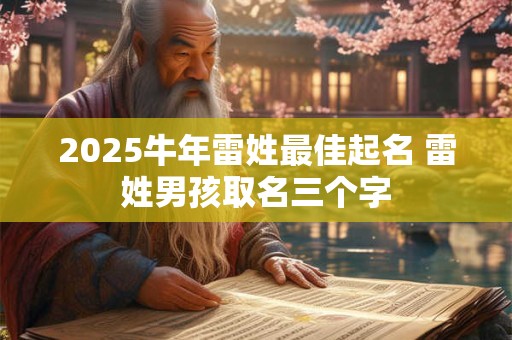 2025牛年雷姓最佳起名 雷姓男孩取名三个字