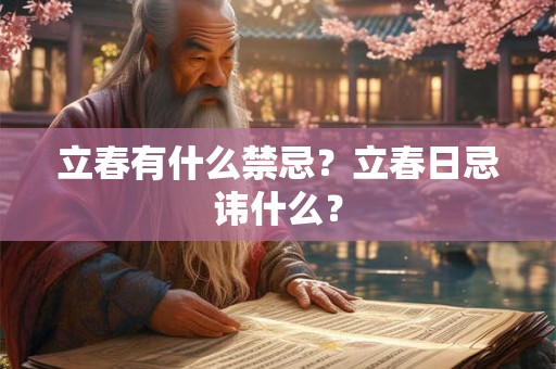 立春有什么禁忌？立春日忌讳什么？