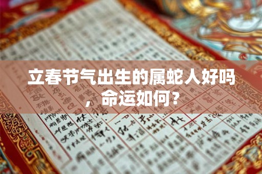 立春节气出生的属蛇人好吗，命运如何？