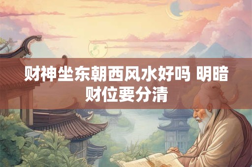 财神坐东朝西风水好吗 明暗财位要分清