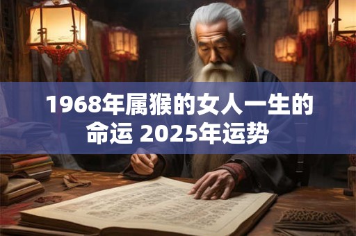 1968年属猴的女人一生的命运 2025年运势