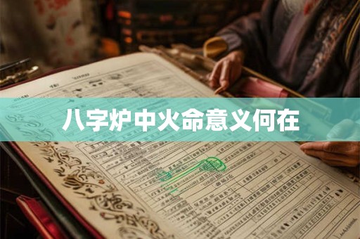八字炉中火命意义何在