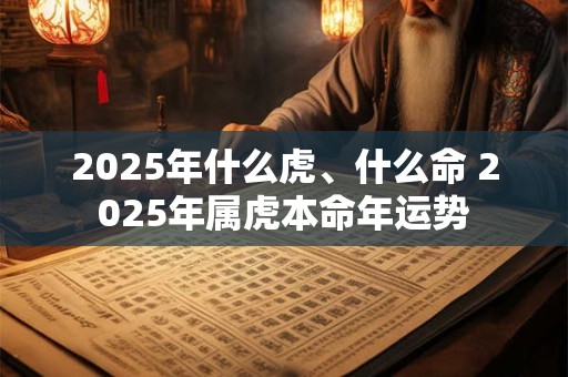 2025年什么虎、什么命 2025年属虎本命年运势