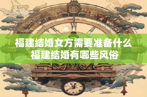 福建结婚女方需要准备什么 福建结婚有哪些风俗