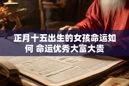 正月十五出生的女孩命运如何 命运优秀大富大贵