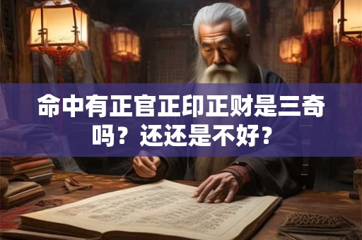 命中有正官正印正财是三奇吗？还还是不好？