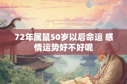72年属鼠50岁以后命运 感情运势好不好呢 72年属鼠50岁以后命运 感情运势好不好呢