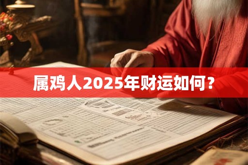 属鸡人2025年财运如何？