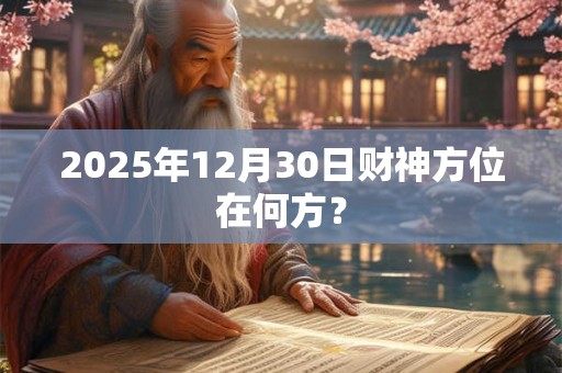 2025年12月30日财神方位在何方？