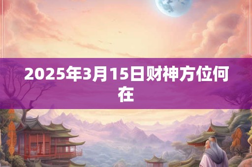 2025年3月15日财神方位何在
