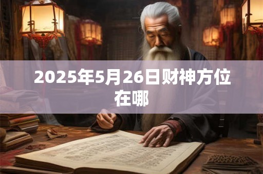 2025年5月26日财神方位在哪