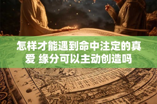 怎样才能遇到命中注定的真爱 缘分可以主动创造吗