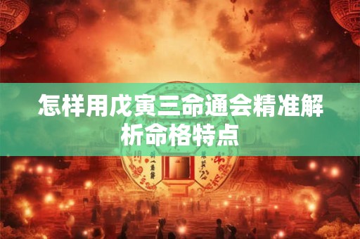 怎样用戊寅三命通会精准解析命格特点
