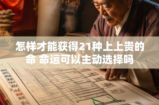 怎样才能获得21种上上贵的命 命运可以主动选择吗