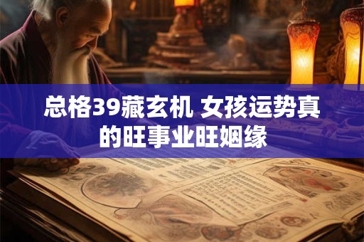 总格39藏玄机 女孩运势真的旺事业旺姻缘