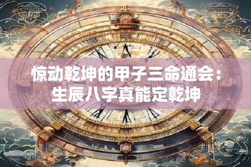 惊动乾坤的甲子三命通会：生辰八字真能定乾坤