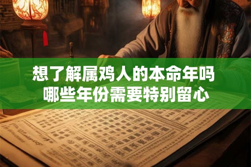 想了解属鸡人的本命年吗 哪些年份需要特别留心