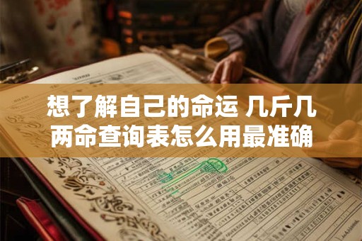 想了解自己的命运 几斤几两命查询表怎么用最准确