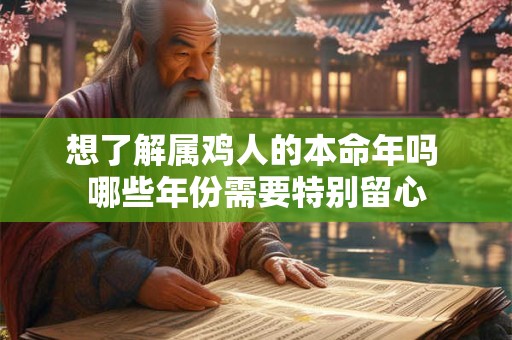 想了解属鸡人的本命年吗 哪些年份需要特别留心