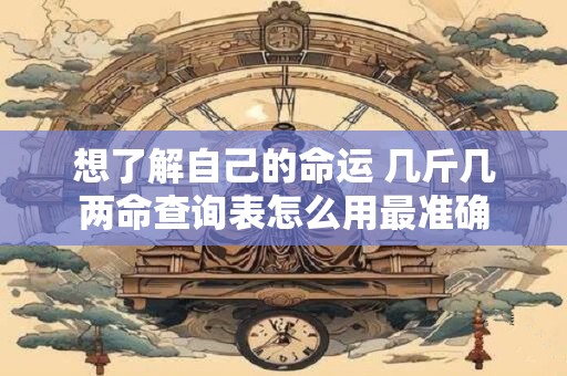 想了解自己的命运 几斤几两命查询表怎么用最准确 想了解自己的命运 几斤几两命查询表怎么用最准确