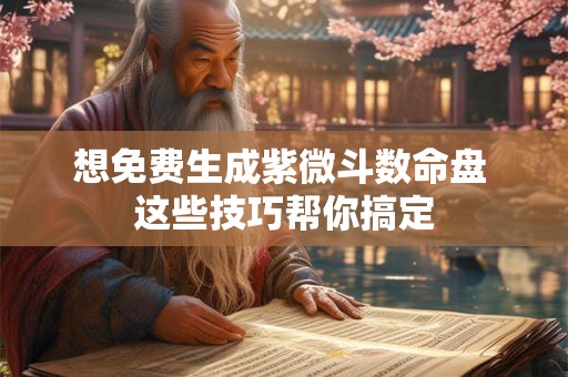 想免费生成紫微斗数命盘 这些技巧帮你搞定
