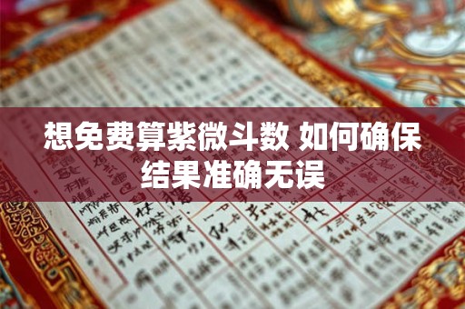 想免费算紫微斗数 如何确保结果准确无误