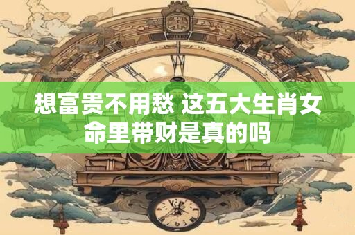 想富贵不用愁 这五大生肖女命里带财是真的吗