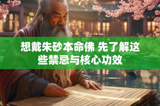 想戴朱砂本命佛 先了解这些禁忌与核心功效