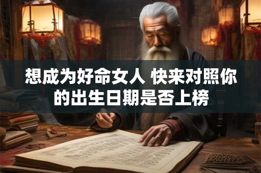 想成为好命女人 快来对照你的出生日期是否上榜