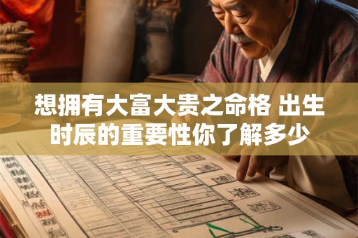 想拥有大富大贵之命格 出生时辰的重要性你了解多少