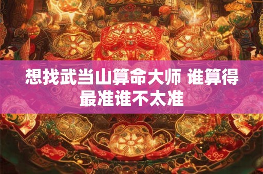 想找武当山算命大师 谁算得最准谁不太准
