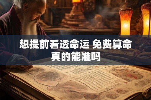 想提前看透命运 免费算命真的能准吗