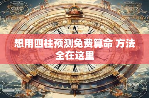 想用四柱预测免费算命 方法全在这里