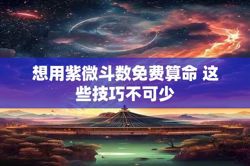 想用紫微斗数免费算命 这些技巧不可少