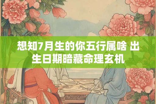 想知7月生的你五行属啥 出生日期暗藏命理玄机