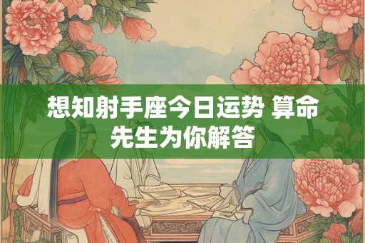 想知射手座今日运势 算命先生为你解答