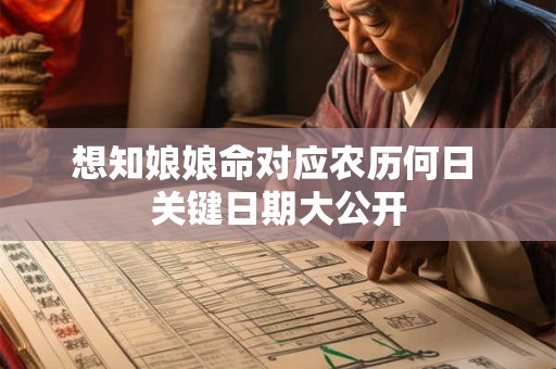 想知娘娘命对应农历何日 关键日期大公开