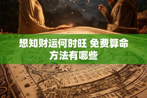 想知财运何时旺 免费算命方法有哪些