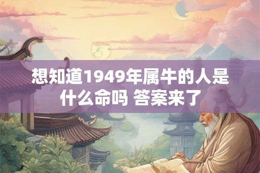 想知道1949年属牛的人是什么命吗 答案来了