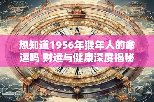 想知道1956年猴年人的命运吗 财运与健康深度揭秘