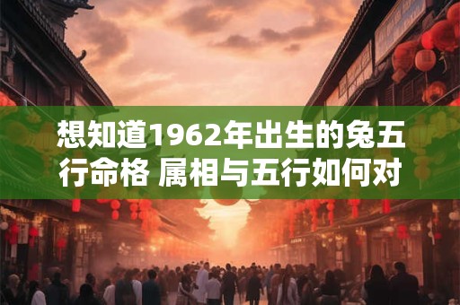 想知道1962年出生的兔五行命格 属相与五行如何对应