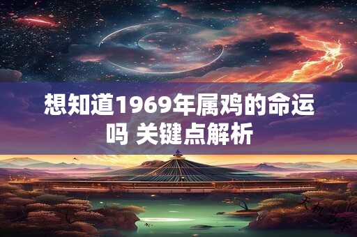 想知道1969年属鸡的命运吗 关键点解析